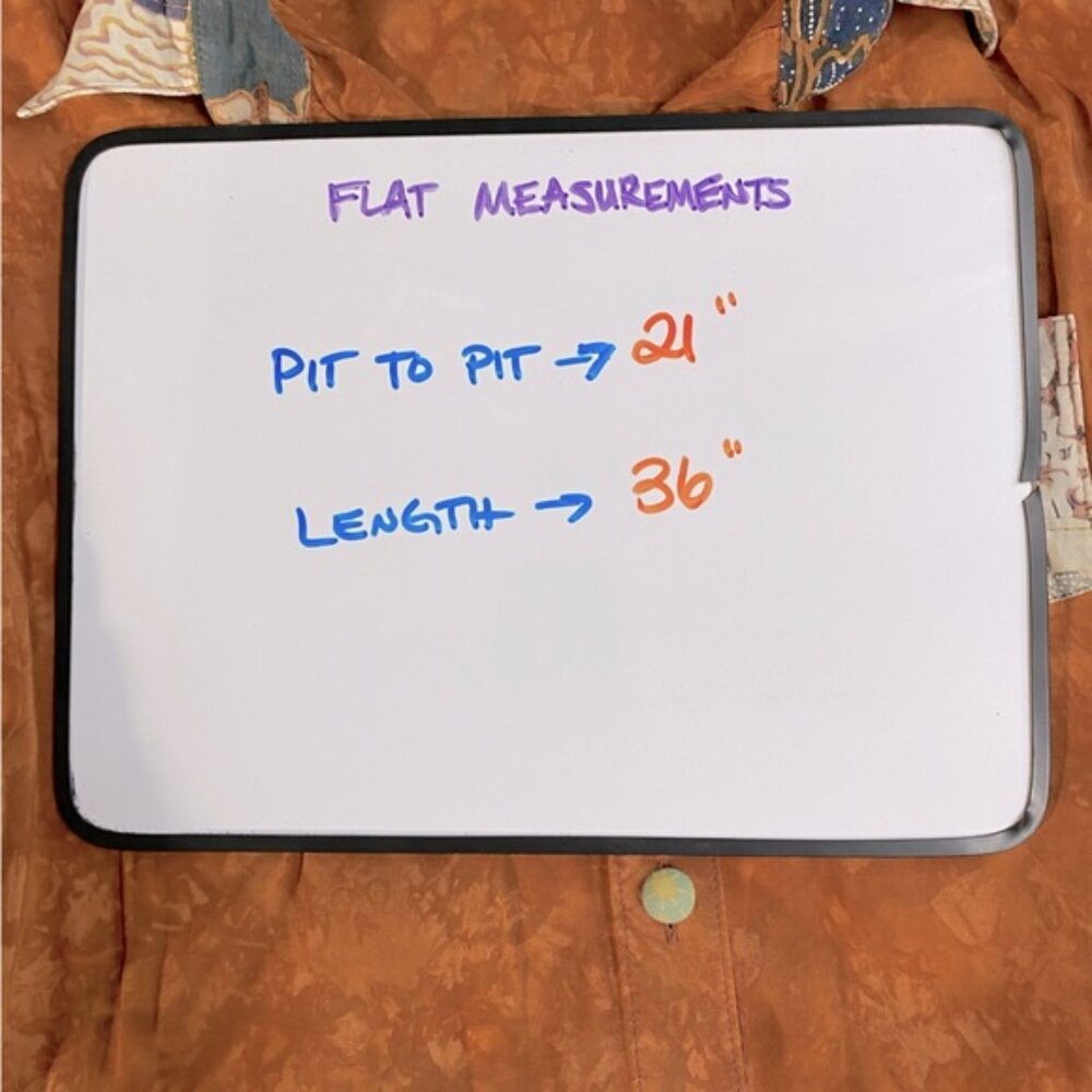 Vintage Nativewear Designs Burnt Orange Stone Wash Long Sleeve Button Up Top M - Picture 4 of 13